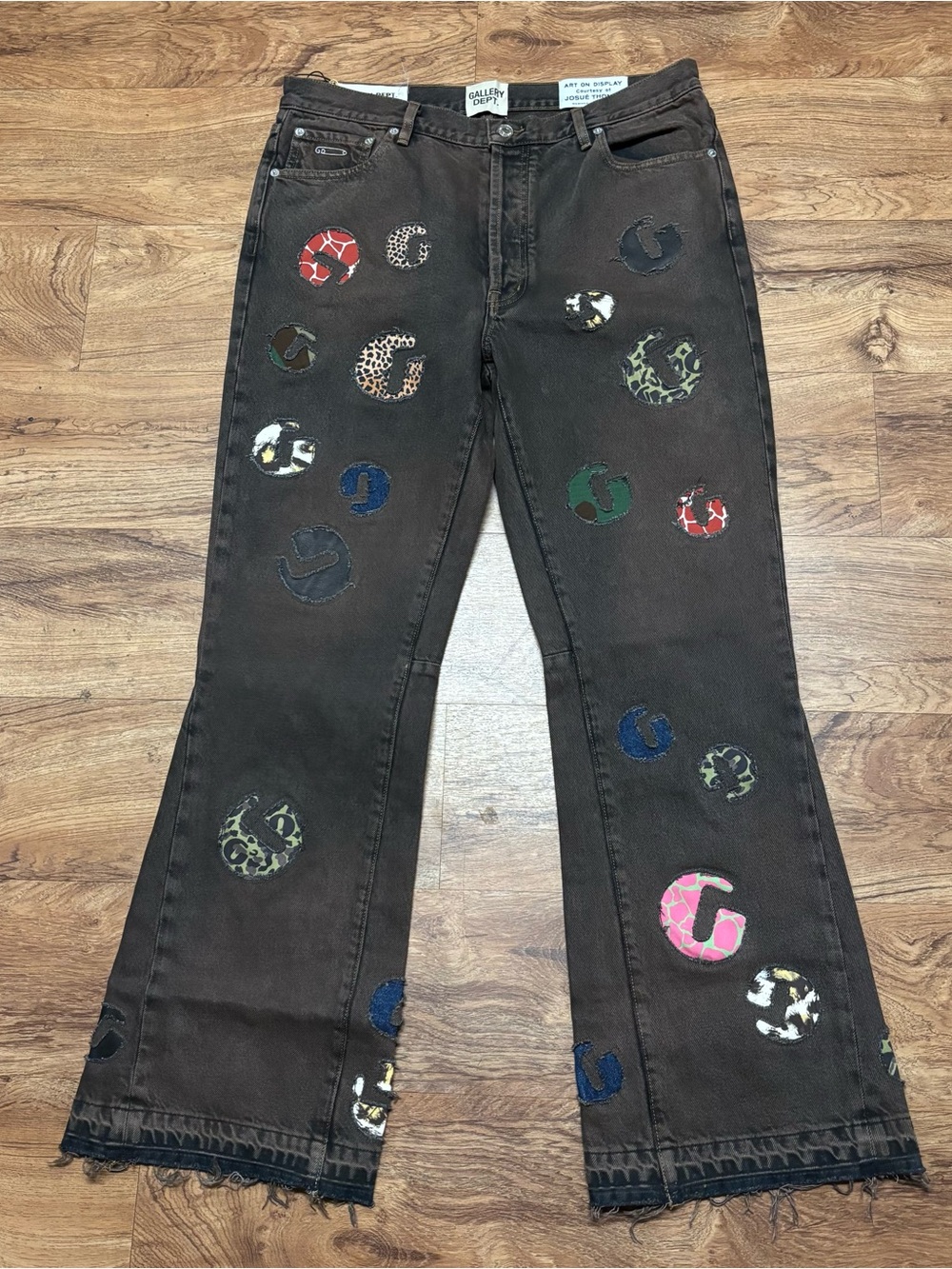 GALLERY DEPT. G Time LA Flare Men’s Size 36/32 Brown Denim Multi G Patches